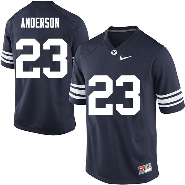 Men #23 Zayne Anderson BYU Cougars College Football Jerseys Sale-Navy